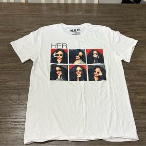 H.E.R. Multiple picture White Tshirt